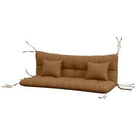 59" Tufted Bench Cushions & Throw Pillows, Replacement Bench Seat Pad, Back & 2 Pillows for Outdoor Furniture, Tan (Option: Tan-640x290x290 mm)