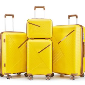 Luggage Set 4-piece Set (Color: Yellow)