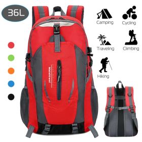 36L Outdoor Backpack Waterproof Daypack Travel Knapsack For Hiking Camping Picnic Travel School Spring Summer (Option: Red)