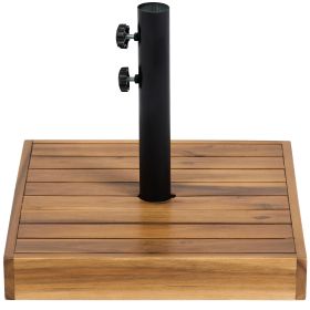 Patio Umbrella Base, 42 lbs. Concrete Heavy Duty Umbrella Base for 1.25/1.5" Poles, Teak (Option: Teak-530x480x100 mm)