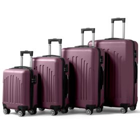 Vertical Striped Four In One Suitcase (Color: Purple)