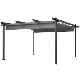 13' x 13' Aluminum Retractable Pergola Canopy, Outdoor Pergola for Garden, Patio, Backyard, Deck, Gray (Option: Gray-1990x390x230 mm)