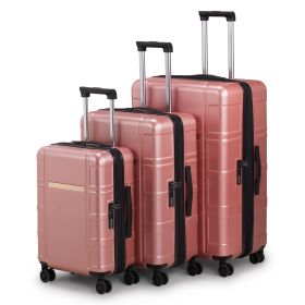 Three In One Set Of Double Wheel Silent Wheels With Dry Wet Separation Compartment ABS PC Luggage (Option: Ross Gold)