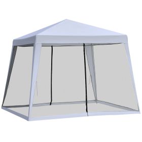 10'x10' Outdoor Canopy Tent, Slant Leg Sun Shelter with Mesh Sidewalls, Patio Tents for Parties, Grey (Option: Grey-1105x160x190 mm)