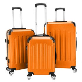 3-in-1 Portable ABS Trolley Case 20inch  24inch  28inch Orange (Option: As picture)