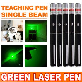 Pet Toy Green Laser Pointer Pen Light Single Beam High Power Lazer Flashlight 900Miles 1mW 532nm Torch (Color: 5PCS)