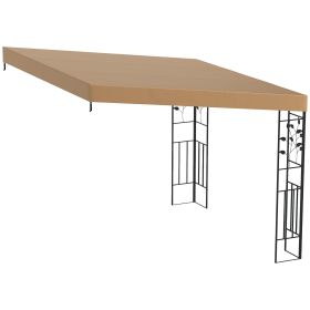 10' x 10' Outdoor Pergola Canopy, Metal Patio Canopy with Drainage Holes for Backyard, Garden, Coffee (Option: Coffee-1200x450x210 mm)