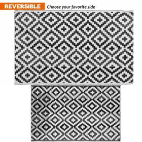 6 X 9ft Camping Carpet, Black And White,shipped From Amazon, Banned From Wal Mart, Not Shipped On Weekends (Option: Black White)