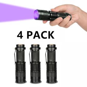 UV Flashlight LED Handheld Blacklight Ultra Violet Flashlight 395nm Mini Light Inspection Lamp Torch (Option: 4PCS)