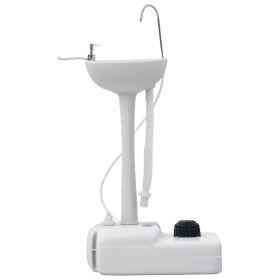 Portable Hand Washing Station, Handwashing Station Basin with 4.5 Gallon Tank, Rolling Wheels, Soap Dispenser, Towel Holder for RV, Outdoor Even (Option: Light Grey-340x260x670 mm)