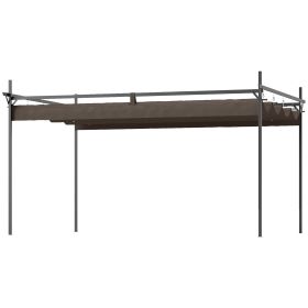 10' x 13' Metal Retractable Pergola Canopy, Outdoor Pergola for Garden, Patio, Backyard, Deck, Brown (Option: Brown-2380x330x120 mm)