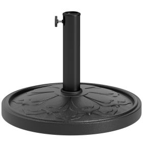 Round Patio Umbrella Base, 26 lbs Resin Outdoor Umbrella Stand Base, Patio Umbrella Stand for 1.3"/1.5"/1.9" Umbrella Poles for Outdoor, Lawn, P (Option: Black-510x600x110 mm)