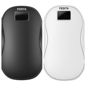 Large Capacity Double-sided Heating Digital Display USB Charging Portable Hand Warmer (Option: N20 Black White-1PCS)