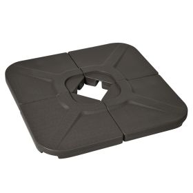 4-Piece 175lb Cantilever Patio Umbrella Base Weights for Offset Hanging Umbrella, HDPE Water or Sand Filled Umbrella Weights for Cross Base Stan (Option: Brown-570x310x520 mm)