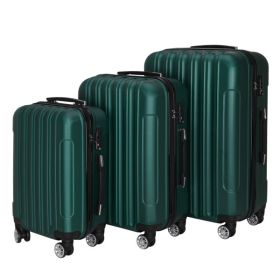 Vertical Pattern Three In One Handle Universal Wheel 20in 24in 28in ABS Aluminum Alloy Pull Rod Box (Option: Dark green)