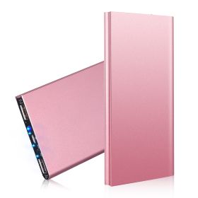 20000mAh Power Bank Ultra-thin External Battery Pack Phone Charger Dual USB Port (Color: RoseGold)