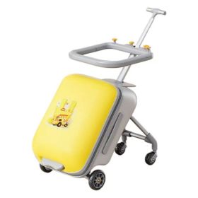 20 Inch Detachable Suitcase, Children's Suitcase, Cycling Luggage, Handcart Luggage, TSA Lock, Universal Wheel Multifunctional Lockable Rolling S (Option: yellow)