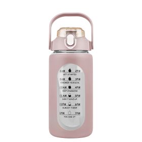 34Oz Glass Water Bottle Sports Water Bottle Motivational Water Bottle Water Intake Tracker Bottle with Straw Time Marker Silicone Sleeve Handle for Gy (Option: 32Oz_Coffee)